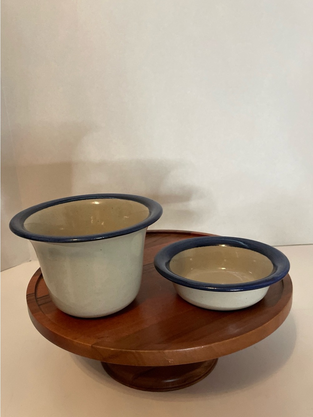 Brinker Pots STONEWARE Crock Dip Sauce Butter Bowl Holds Ice To Keep Cold 1996